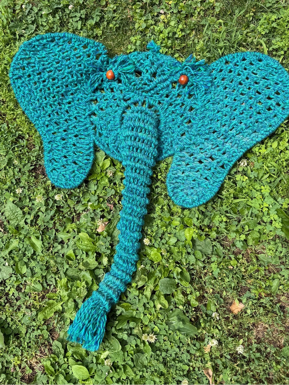 Vintage Macrame Elephant Wall Decor